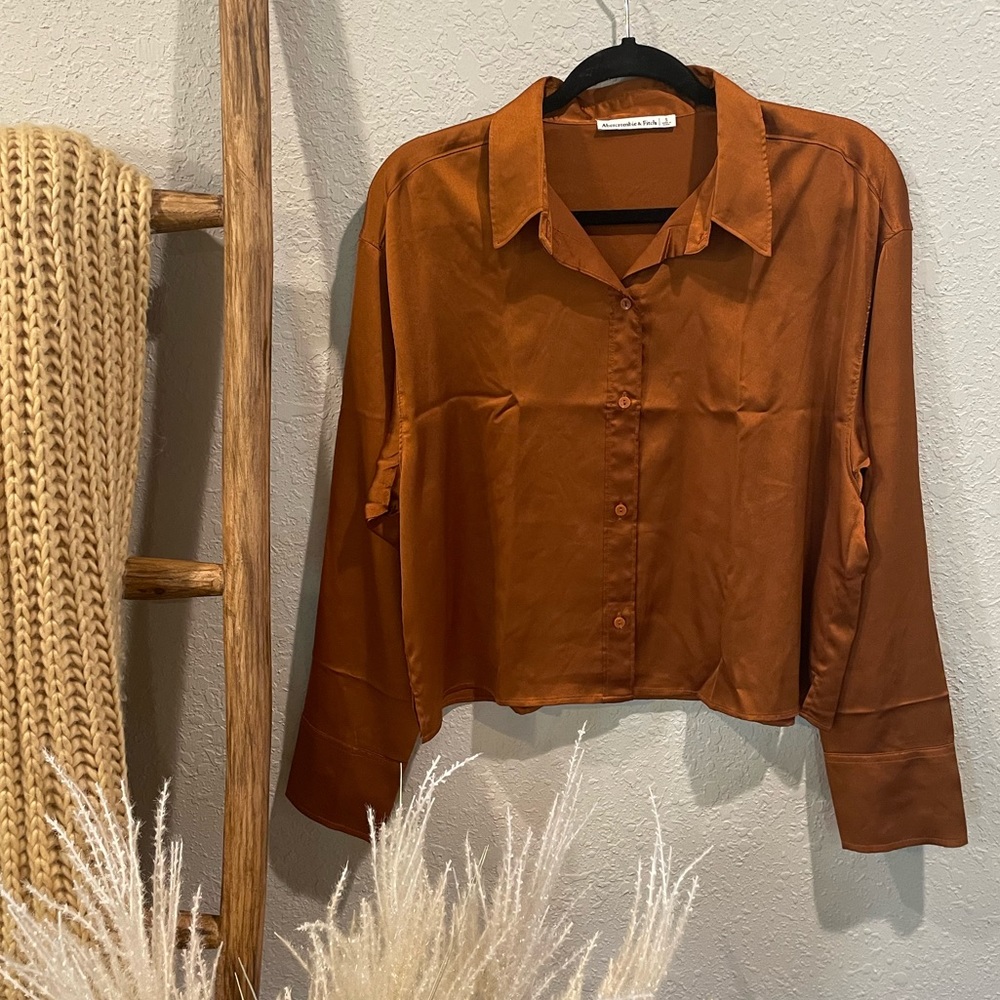 Abercrombie and Fitch 90’s Satin Cropped Shirt